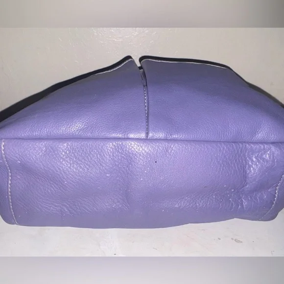 LEVENGER ST. TROPEZ DOUBLE POCKETS TWO WAY CROSSBODY BLUEish/  purple Tote EUC - Picture 4 of 14